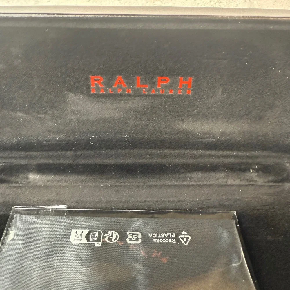 Ralph‎ Lauren Black Hard Case Eyeglass Sunglasses Holder Box with Red Logo